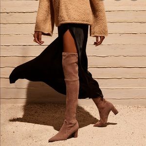 NWT Stuart Weitzman Taupe Over the Knee Boots